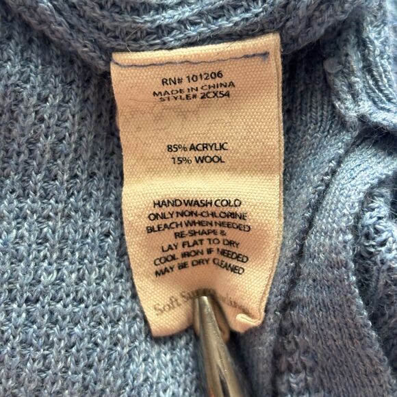 Soft Surroundings Hooded Sweater Tunic Hoodie Coastal Light Blue Large H300 - Picture 8 of 9